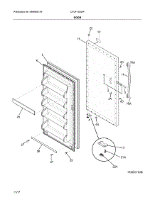 Door parts for Crosley Upright Freezer CFUF14QWF from AppliancePartsPros.com