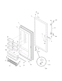 Door parts for Crosley Upright Freezer CFUM21LW1 from AppliancePartsPros.com