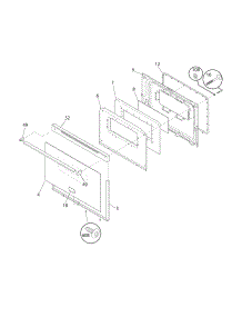 Door parts for Universal Multiflex (Frigidaire) Electric Range CMEF3008PWA from AppliancePartsPros.com