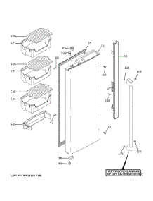 Fresh Food Door - Lh parts for Ge Bottom-Mount Refrigerator CWE19SP3NKD1 from AppliancePartsPros.com
