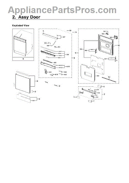 Samsung DD67-00104C Dishwasher Door Rubber Skirt (AP6884905 ...