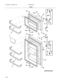 Door parts for Frigidaire Top-Mount Refrigerator FFTR1821TSD from AppliancePartsPros.com