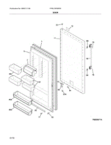 Door parts for Frigidaire Refrigerator FPRU19F8RFH from AppliancePartsPros.com