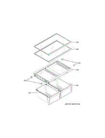 Fresh Food Shelves parts for Ge Bottom-Mount Refrigerator GBE21DGKJRWW from AppliancePartsPros.com