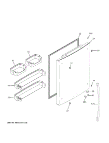 Fresh Food Door parts for Ge Bottom-Mount Refrigerator GDE21EYKERFS from AppliancePartsPros.com