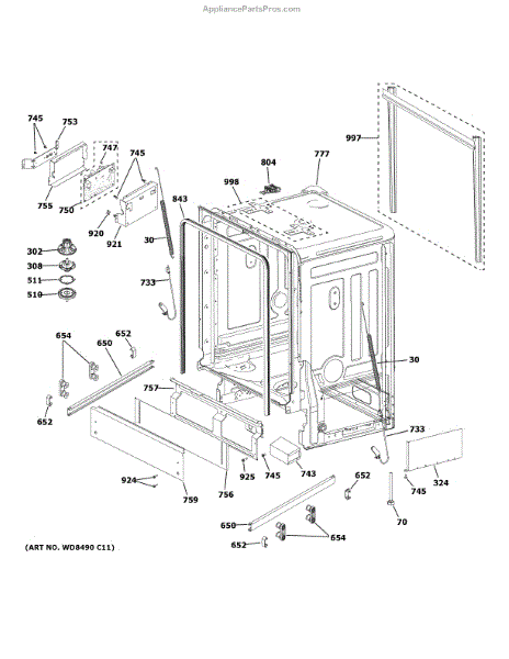 GE WD12X24657 Flood Float & Switch Asm (AP6797998) - AppliancePartsPros.com