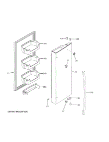 Fresh Food Door - Rh parts for Ge Bottom-Mount Refrigerator GNE25JGKJFWW from AppliancePartsPros.com