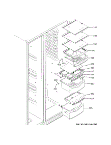 Fresh Food Shelves parts for Ge Side-By-Side Refrigerator GSS25IENWHDS from AppliancePartsPros.com