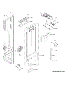 Fresh Food Section parts for Ge Bottom-Mount Refrigerator GWE19JMLKFES from AppliancePartsPros.com