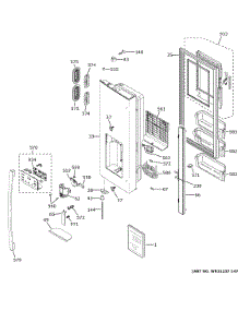 Dispenser Door parts for Ge Bottom-Mount Refrigerator GYE18JMLWFES from AppliancePartsPros.com