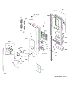Dispenser Door parts for Ge Bottom-Mount Refrigerator GYE18JSLDFSS from AppliancePartsPros.com