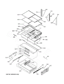 Fresh Food Shelves parts for Ge Bottom-Mount Refrigerator GYE22HMKLES from AppliancePartsPros.com