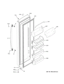 Fresh Food Door parts for Ge Side-By-Side Refrigerator GZS22IENSHDS from AppliancePartsPros.com