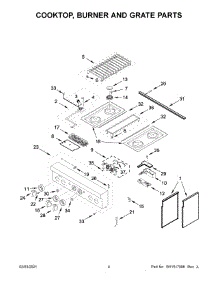Cooktop, Burner And Grate Parts parts for Jenn-Air Range JDRP430HM01 from AppliancePartsPros.com