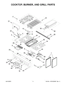 Cooktop, Burner, And Grill Parts parts for Jenn-Air Range JDRP636HL01 from AppliancePartsPros.com