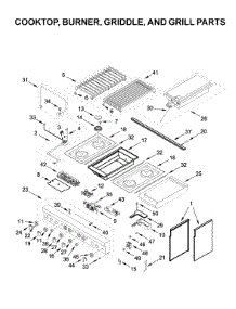 Cooktop, Burner, Griddle, And Grill Parts parts for Jenn-Air Range JDRP748HM00 from AppliancePartsPros.com