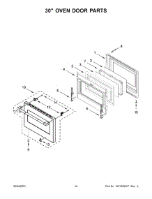 30" Oven Door Parts parts for Jenn-Air Range JDRP848HL01 from AppliancePartsPros.com