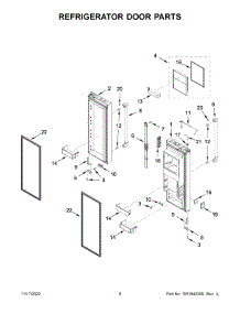 Refrigerator Door Parts parts for Jenn-Air Refrigerator JFFCC72EHL04 from AppliancePartsPros.com