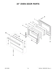 30" Oven Door Parts parts for Jenn-Air Gas Range JGRP748HM01 from AppliancePartsPros.com