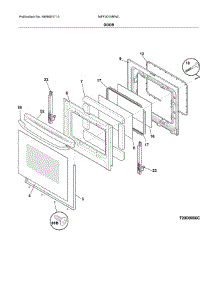 Door parts for Universal Multiflex (Frigidaire) Electric Range MFF3015RWC from AppliancePartsPros.com