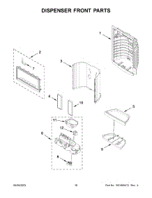 Dispenser Front Parts parts for Maytag Bottom-Mount Refrigerator MFI2570FEW09 from AppliancePartsPros.com