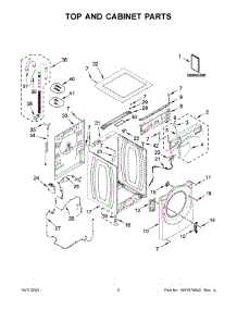 Top And Cabinet Parts parts for Amana Washer NFW5800HW4 from AppliancePartsPros.com