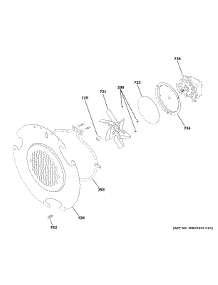 Convection Fan parts for Ge Gas Range PGB935BP1TS from AppliancePartsPros.com