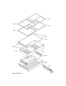 Fresh Food Shelves parts for Ge Bottom-Mount Refrigerator QNE27JBMLFTS from AppliancePartsPros.com