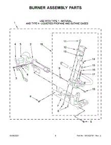 Burner Assembly Parts parts for Crosley Dryer VGD6505GW1 from AppliancePartsPros.com