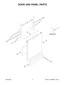 Door And Panel Parts parts for Whirlpool Dishwasher WDF332PAMB0 from AppliancePartsPros.com