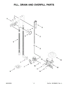 Fill, Drain And Overfill Parts parts for Whirlpool Dishwasher WDF332PAMB0 from AppliancePartsPros.com