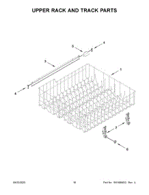 Upper Rack And Track Parts parts for Whirlpool Dishwasher WDF332PAMB0 from AppliancePartsPros.com