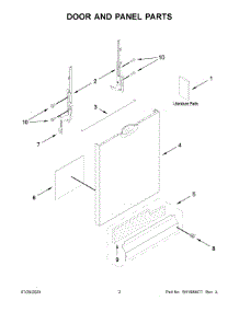 Door And Panel Parts parts for Whirlpool Dishwasher WDF341PAPM2 from AppliancePartsPros.com