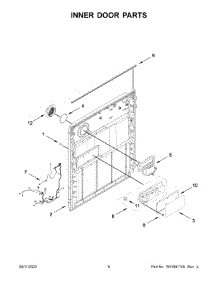 Inner Door Parts parts for Whirlpool Dishwasher WDF341PAPW0 from AppliancePartsPros.com