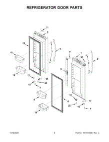 Refrigerator Door Parts parts for Whirlpool Bottom-Mount Refrigerator WRF532SNHV02 from AppliancePartsPros.com