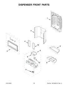Dispenser Front Parts parts for Whirlpool Bottom-Mount Refrigerator WRF555SDFZ12 from AppliancePartsPros.com