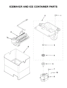 Icemaker And Ice Container Parts parts for Whirlpool Bottom-Mount Refrigerator WRF757SDHZ01 from AppliancePartsPros.com
