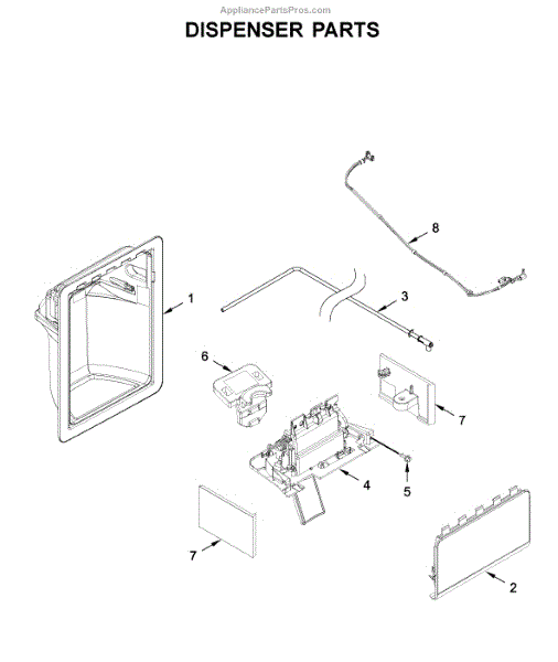 Whirlpool W11678839 Ice Door (ap7217437) - Appliancepartspros.com