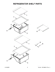 Refrigerator Shelf Parts parts for Whirlpool Side-By-Side Refrigerator WRS311SDHM0A from AppliancePartsPros.com