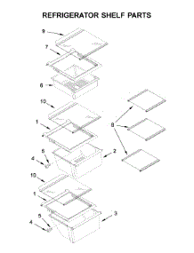 Refrigerator Shelf Parts parts for Whirlpool Side-By-Side Refrigerator WRS335SDHM03 from AppliancePartsPros.com