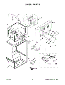 Liner Parts parts for Whirlpool Top-Mount Refrigerator WRT138FZDW03 from AppliancePartsPros.com