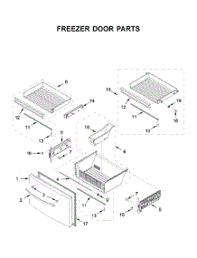 Freezer Door Parts parts for Whirlpool Bottom-Mount Refrigerator WRX986SIHZ01 from AppliancePartsPros.com