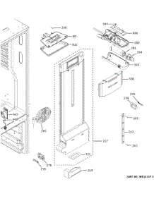 Fresh Food Section parts for Ge Bottom-Mount Refrigerator XNE25JGKNFBB from AppliancePartsPros.com