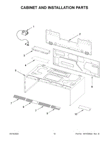 Cabinet And Installation Parts parts for Kitchenaid Microwave/Hood Combo YKMLS311HSS8 from AppliancePartsPros.com