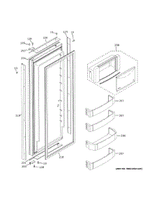 Fresh Food Door parts for Ge Side-By-Side Refrigerator ZISB480DPEII from AppliancePartsPros.com