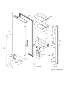 Fresh Food Door - Lh parts for Ge Bottom-Mount Refrigerator ZWE23PSNHSS from AppliancePartsPros.com