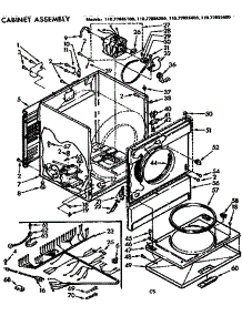 Cabinet Assembly parts for Sears Dryer 11077885200 from AppliancePartsPros.com