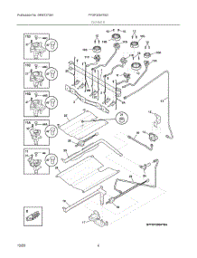03 - Burner parts for Electrolux Range FFGF3054TSG from AppliancePartsPros.com