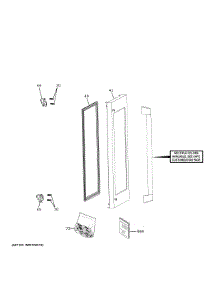 Door parts for Ge Refrigerator CCP06DP3PBD1 from AppliancePartsPros.com
