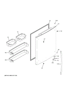 Fresh Food Door parts for Ge Refrigerator GBE21DYKBRFS from AppliancePartsPros.com